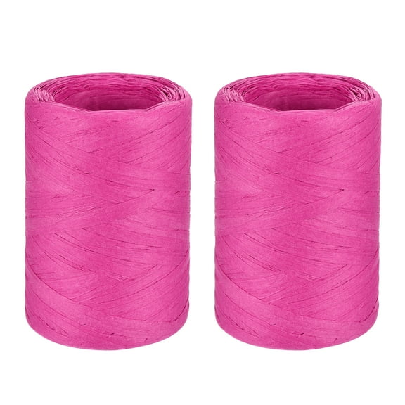 Raffia Paper Ribbon 98 Yard Raffia String Paper Rope Handmade Paper Craft Cord Rose Red / 2 Pcs