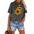 thumbnail image 2 of Anbech Sunflower T-Shirt for Women Graphic Butterfly Printed Short Sleeve Tee Tops with Crew Neck, 2 of 4