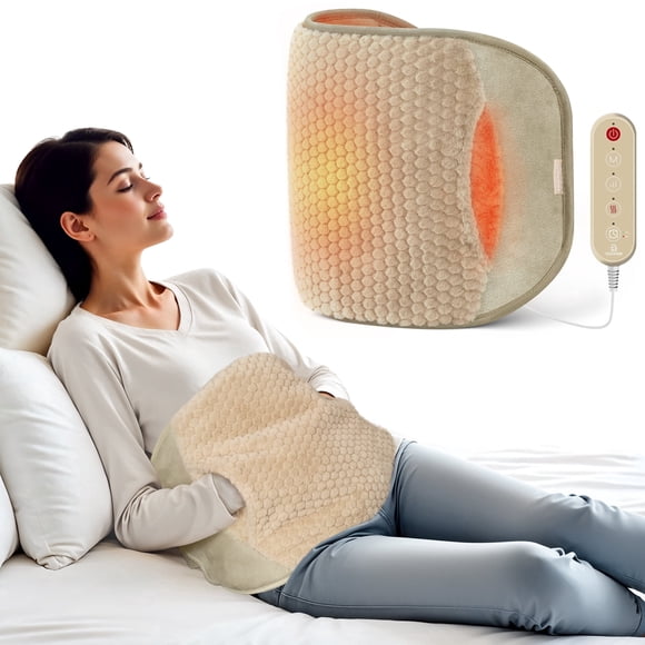 Compresse Chauffante avec Masseur pour Soulager les Maux de Dos, Enveloppe de Compresse Chauffante pour Soulagement des Règles Cramps Bas du Dos Cou Épaules