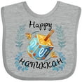 thumbnail image 3 of Inktastic Happy Hanukkah Dreidel and Laurels Boys or Girls Baby Bib, 3 of 4