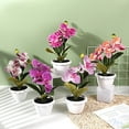 thumbnail image 2 of Kripyery Fake Potted Plant Realistic Simulation Flower Vivid Colored Fake Butterfly Orchid Bonsai for Home Decoration, 2 of 7