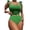 Green, variant on IFNWSV Womens Bathing Suits 2 Piece Bikini Set Solid Color High Waist Adjustable Straps Padded Push Up Top with Drawstring Side White S