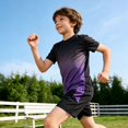thumbnail image 3 of Adarl Boys Athletic Shorts Set 2 Piece Quick Dry Short Sleeve T-Shirt and Mesh Shorts Soccer Set for Running, Basketball, Football, Tennis, 3 of 8
