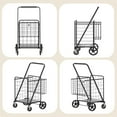 thumbnail image 3 of Large Shopping Cart with Brake,Grocery Cart on Wheels, Foldable Utility Shopping Carts with Double Basket and 360° Rolling Swivel Wheels for Groceries Laundry, 3 of 10