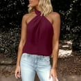 thumbnail image 2 of XUELUO Boho Tops For Women Summer Solid Color Halter Sleeveless Casual Camisole Vest Shirts For Women Tshirts OutwearXL, 2 of 6