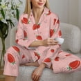 thumbnail image 6 of Haiem Strawberry Pattern Women’s Long-sleeve Sleepwear,Sleepwear Set,2-piece Loungewear Set,Soft PJs Comfy Nightwear with Pockets-, 6 of 7