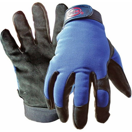 - Boss 890L Large Black and Blue Boss Guard Leather Gloves