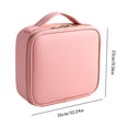 thumbnail image 2 of Qiyester Makeup Bag for Women Travel Cute Cosmetic Train Case Toiletry Organizer with Adjustable Dividers (Pink), 2 of 10