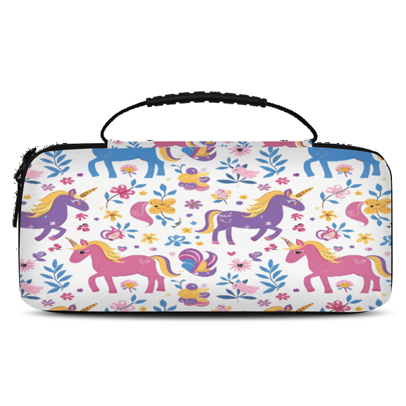 Herdesigns Colorful Unicorn Carrying Case for Nintendo Switch 2 with 20 Game Card Slots, Portable Travel Carry Case for Accessories and Console
