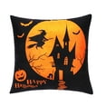 thumbnail image 1 of Kmbangi Taie d'Oreiller Carrée Imprimé Motifs de Bande Dessinée Halloween, 1 of 8