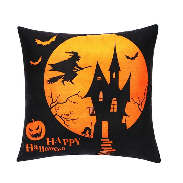 Kmbangi Taie d'Oreiller Carrée Imprimé Motifs de Bande Dessinée Halloween