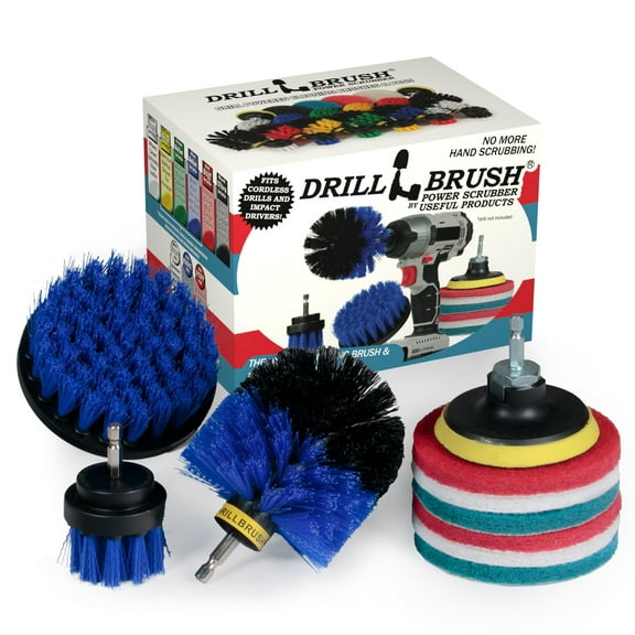 Cleaning Supplies - Drillbrush - Brush Drill Attachment Kit - Drill Brush Pads - Hot Tub Cleaner Brush - Pool Cleaner Brush - Scrub Brush - Power Cleaning Brush - Rotary Drill Brush Cordless Scrubber