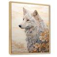 thumbnail image 2 of Designart "Beige And Gold Wolf Delight" Animals Wolf Floater Framed Wall Art Prints, 2 of 5