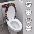 thumbnail image 4 of HELLHERO Colorful Cat Flowers Toilet Top Cover, Stretch Elastic Bottom Stays in Place, Comfortable and Practical Elastic Edge Fits All Toilet Shapes, Toilet Seat Covers, 4 of 8