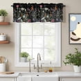 thumbnail image 2 of Spring Floral Kitchen Curtain Valances for Windows Farmhouse Short Curtains, Black Farmhouse Botanical Watercolor Rod Pocket Valance Curtain for Bedroom Cafe Living Room 42"x12", 2 of 8