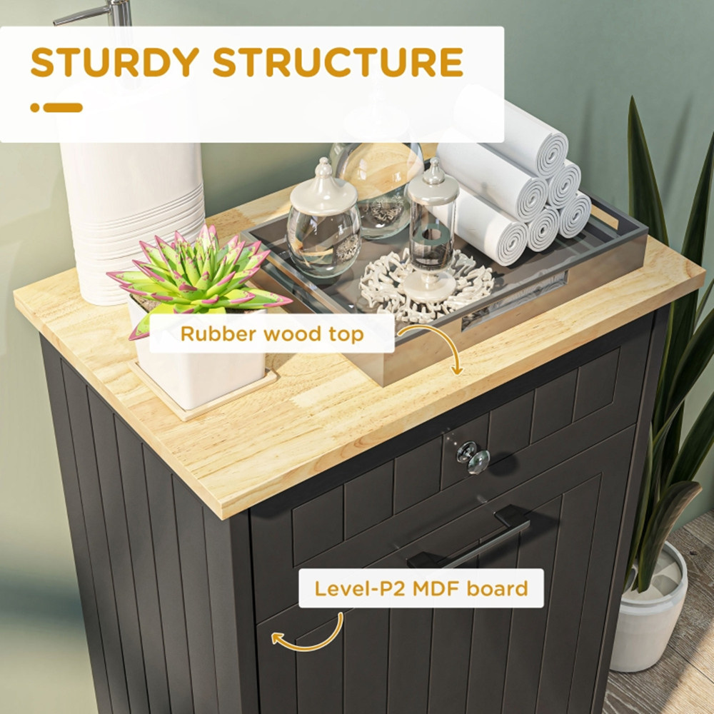 JAXPETY Modern Tilt-Out Trash Cabinet – White, 22x16x31, Fits 13-Gallon Bin