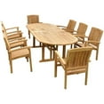 thumbnail image 1 of Teak Sahara Stackable 9-Pieces Oval Dining Set, 1 of 2
