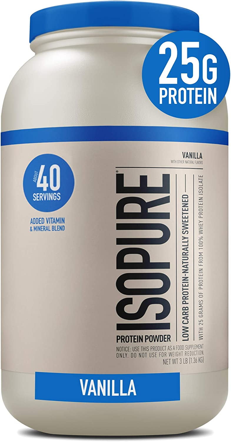 Isopure, Low Carb Protein Naturally Sweetened, Vanilla, 3 Lb, 40 ...