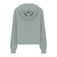 thumbnail image 4 of UJNDER Women's Zip Up Hoodies Solid Color Pullover Long Sleeve Casual Loose Fit Grey S, 4 of 4
