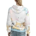 thumbnail image 7 of Fotbe Cute Animals Pattern Womens Long Sleeve Hoodie, Pullover Hooded Sweatshirt, Kangaroo Pocket Hoodie with Eye-catching Drawstrings-Medium, 7 of 7