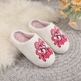 thumbnail image 6 of Slippers for Women Warm Non Slip Home Indoor Slippers Fluffy Slippers Winter Cozy Plush Slippers Print House Flat Closed Toe Slippers, 6 of 8
