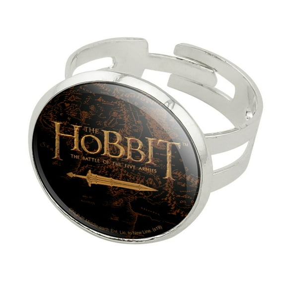 The Hobbit Battle of the Five Armies Logo Silver Plated Adjustable Novelty Ring