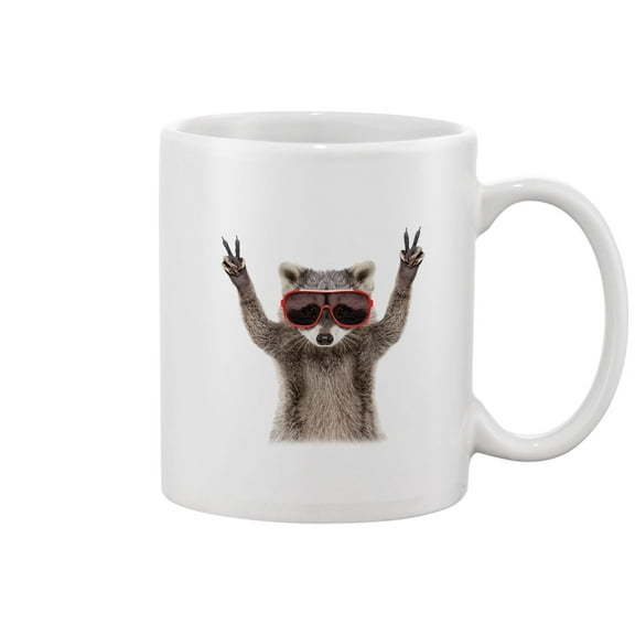 Funny Raccoon In Sunglasses Mug -Image by Shutterstock