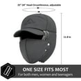 thumbnail image 6 of HOMEYA Men Winter Trapper Hat with Ear Flap Face Mask Aviator Hunting Warm Snow Ski Cap, Windproof Ushanka, Gray, 6 of 8