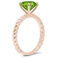 thumbnail image 2 of 2 ct Round Cut Natural Peridot Solitaire 18K Rose Gold Womens Engagement Ring, 2 of 3