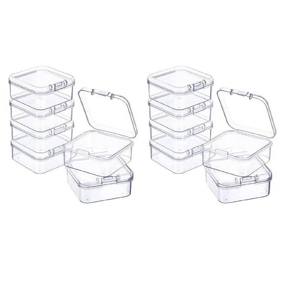2024 TOP! 12 Pieces Mini Plastic Clear Storage Box for Collecting Small Items, Beads, Jewelry, Business Cards