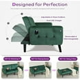 thumbnail image 4 of TYBOATLE 65" W Velvet Modern Convertible Folding Futon Couch Sofa Bed w/ 2 USB Charging Ports and arms, Loveseat for Living Room, Office, Apartment, Bedroom (Green), 4 of 9