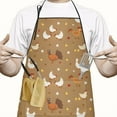 thumbnail image 2 of Brown Chicken Turkey Pattern Apron-Garden Aprons for Women with Pockets-Cotton Linen Waterproof Kitchen Cooking Gardening Aprons Adjustable for Kitchen,Cooking,BBQ and Salon 33x27 Inch, 2 of 7