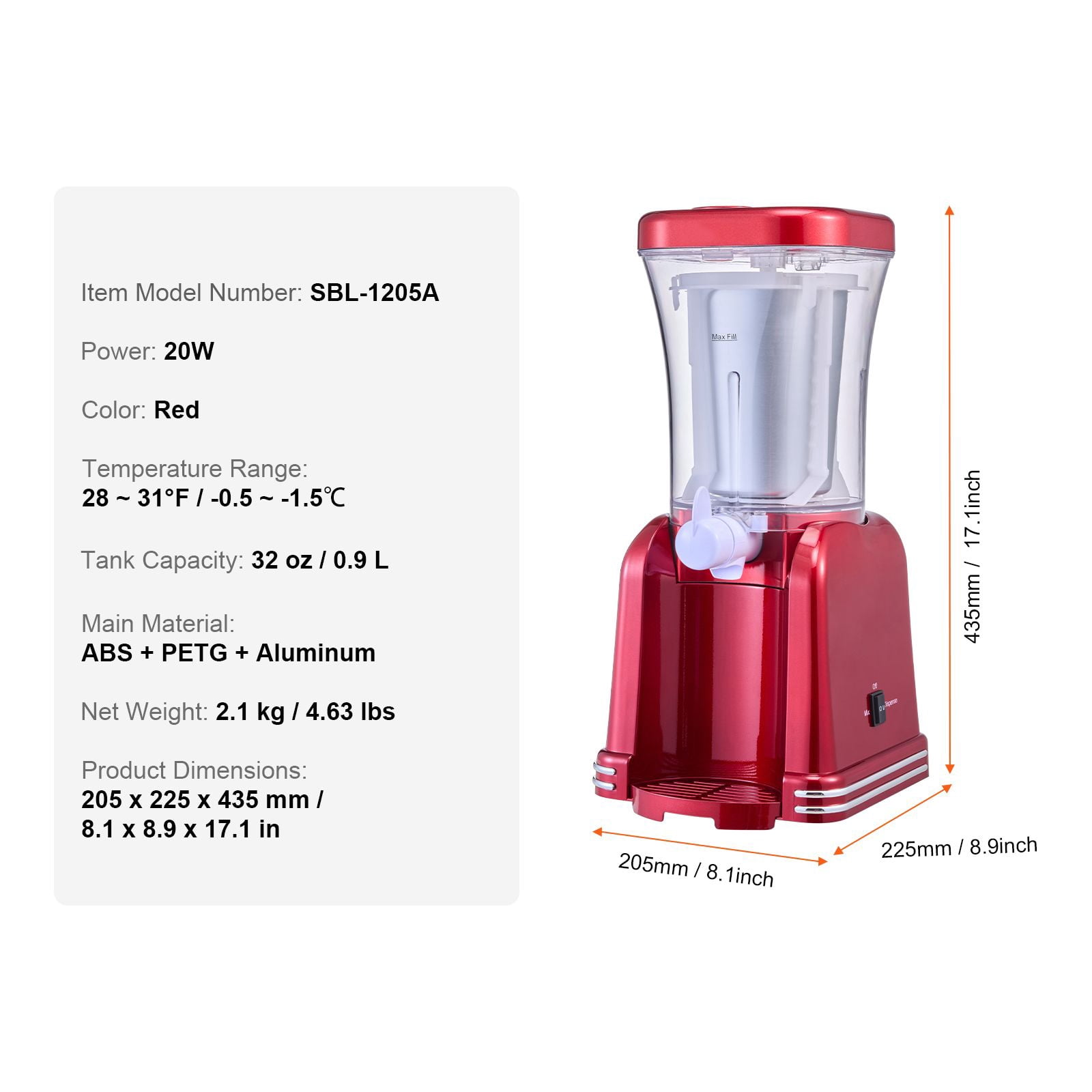 Slushy Machine for Home 32oz Frozen Drink Maker Margarita Slush Maker for Smoothies Cocktails and Shaved Ice Drinks