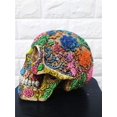 thumbnail image 2 of 1Ps artesanía de resina estatua de calavera y escultura estatua de jardín escultura joyería de calavera creatividad colorida estatua de escultura artística DIY Rojo Verde MX-0130969FYD, 2 of 4