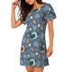 thumbnail image 2 of Disketp Watermelons Dachshunds para Camisón Corto de Manga Corta para Mujeres, Camisón Cómodo con Escote Redondo, Bonito y Confortable, 2 of 6
