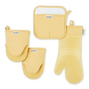 Better Homes & Garden Oven Mitt, Pot Holder, Mini Mitt Set, Yellow, 4 Pieces