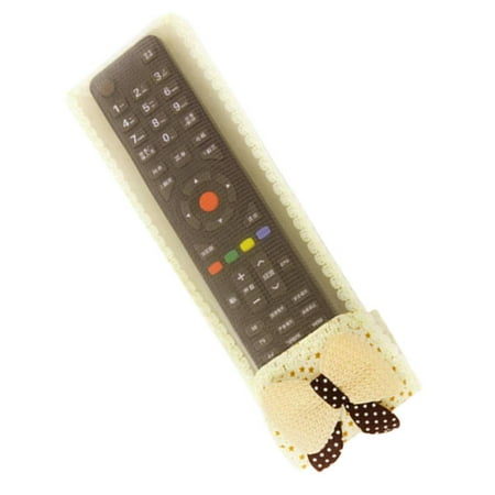 

ROBOT-GXG Bowknot Decor Dust-proof TV Air Conditioner Remote Controller Protector Lace Fabric Case Cover