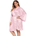 thumbnail image 1 of GFDYREE Women's Plus Size Satin Robes Plus Size Silky Kimonos Robes Sleepwear,Short, 1 of 4
