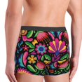 thumbnail image 3 of Goofa Colorful Floral Embroidery Mexican Printed Men's Boxer Briefs Underwear, Moisture-Wicking Underwear, Trunk,Soft and Breathable Cotton Underwear-, 3 of 9
