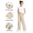 thumbnail image 4 of XQYLOS Girls Wide Leg Dress Pants Formal Unifor𝗆 Trousers Elastic Waist School Clothes for Preteen Size 7-14 Years, 4 of 9