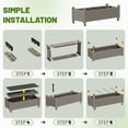 thumbnail image 6 of Nihsuao Mobile Raised Garden Bed with Lockable Wheels, Weather-Resistant Wood-Grain Planter Box for Patio, Balcony, Herb & Vegetable Growing, Gray, 6 of 7