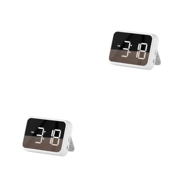 Reloj despertador digital Naiovety pantalla grande LED ABS con radio Alarma blancaFY502 2Conjunto