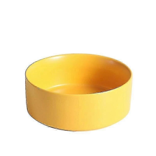 Cuenco de cerámica de gran capacidad de 400/850 ml para perros, gatos, comida y agua, con soporte de madera, antiderrames, comedero elevado para perros, color rosa, con soporte, M - 850 ml