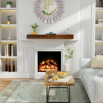 Handcrafted Wood 72 in. Paint Solid Pine Wood Cap-Shelf Mantel Wood Brown