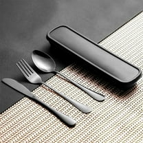 Stainless Steel Cutlery Set, 3-Piece Mirror Finish Knife, Fork, and Spoon Set, Portable Steak Knife and Fork, Dining Set for Home, Travel, and Outdoor Use