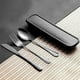 thumbnail image 1 of Cubiertos de Acero Inoxidable, Cuchillo, Tenedor y Cuchara, Cubiertos de Espejo de Tres Piezas, Cuchillo y Tenedor para Carne, Cubiertos Portátiles., 1 of 6
