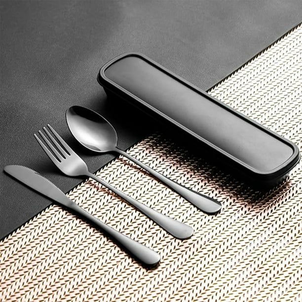 Aparatos de cocina, Accesorios de cocina, Utensilios de cocina, Cuchillo, tenedor y cuchara de acero inoxidable, Cubiertos de tres piezas con espejo, Cuchillo y tenedor para carne, Cubiertos portátile