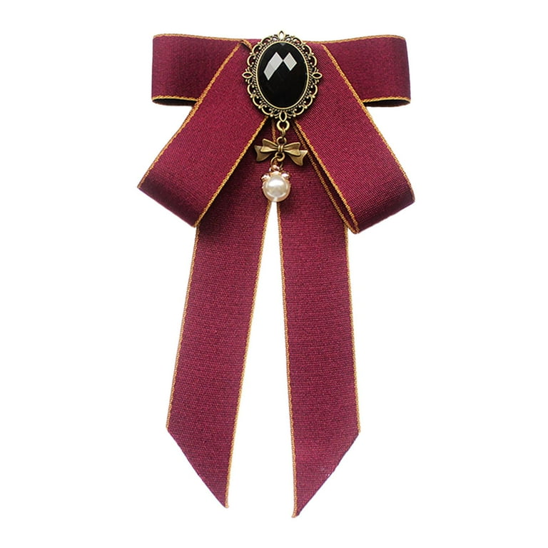 Segolike Bow Tie Ribbon Brooch Bowknot Shirt Tie Pre Tied Bowknot