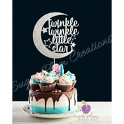 Twinkle Twinkle Little Star Cake Topper in Silver