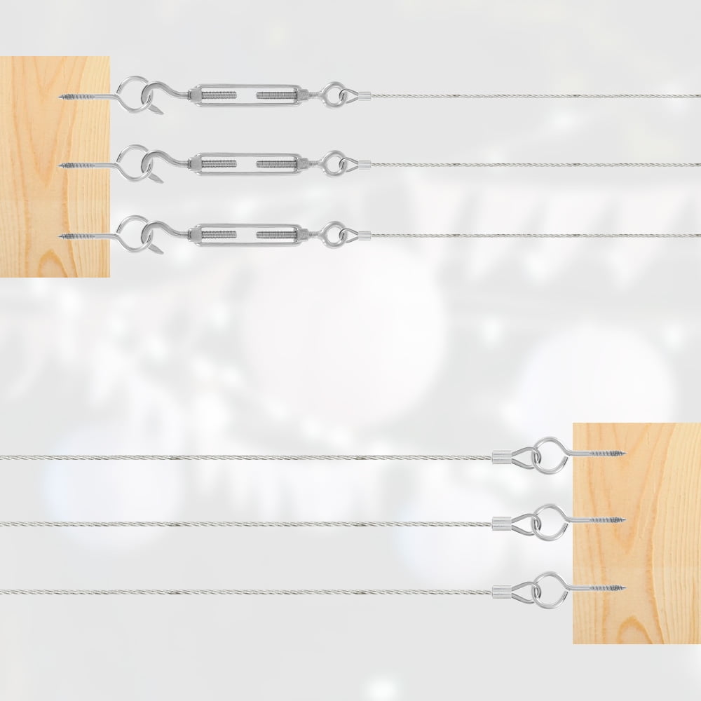 Garden Wire And Cable Railing Kits, 30m/100ft Pvc Coated Heavy Duty 304  Stainless Steel Cable, Turnbuckle Wire Tensioner (wire And Connectors)